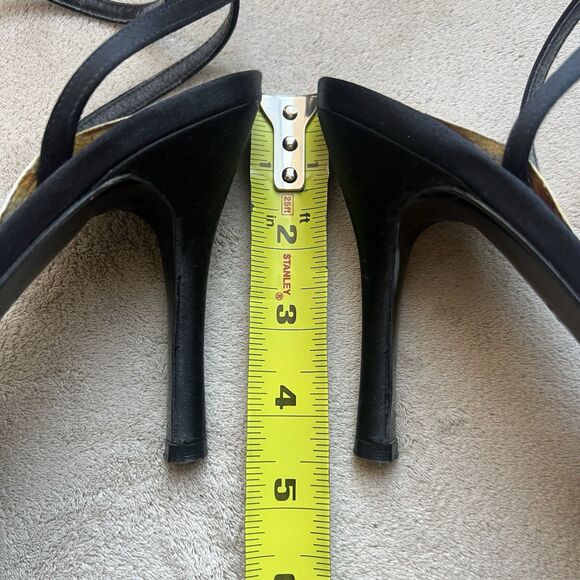 Stuart Weitzman Black Satin Embellished High Heel Strappy Sandals Women 8 Chic - Picture 9 of 16